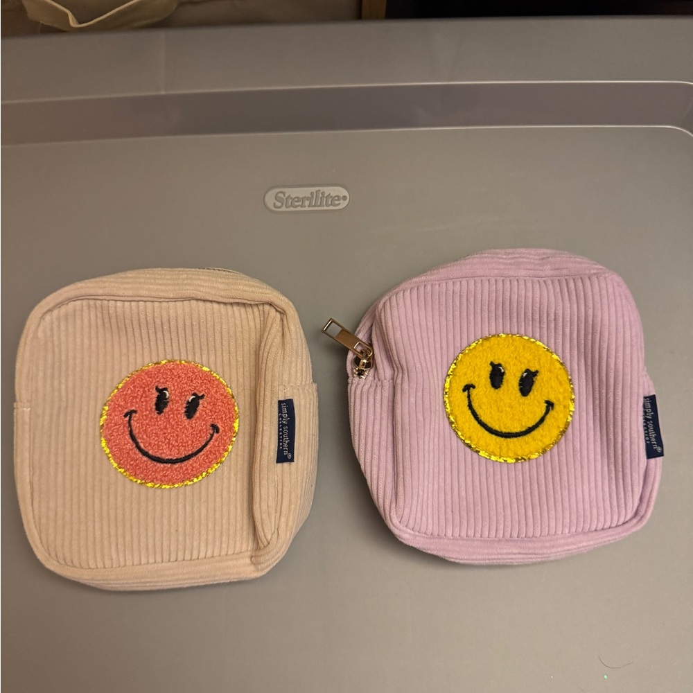 Smiley Face Corduroy Pouches